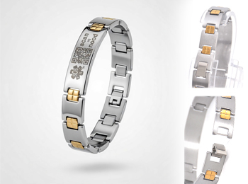 sostag armband rvs - goud blok (126)